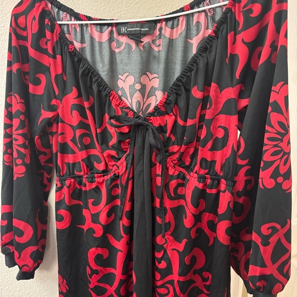 INC International Concepts Black and Red Mini Dress - Picture 3 of 6